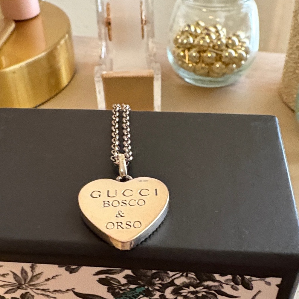 Gucci Silver Heart Charm Necklace - Picture 6 of 8